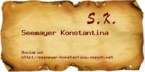 Seemayer Konstantina névjegykártya